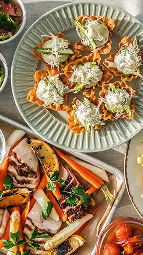 buffébord med vårens catering buffé